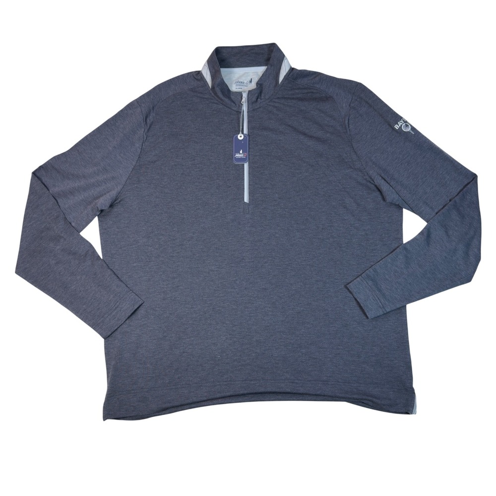 johnnie-O Performance Quarter Zip Mens XL Black Bayside Open Golf Pullover NEW